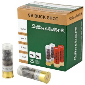 Sellier & Bellot Buckshot 12 GA, 2-3/4in. 9 Pellet 00 Buckshot - 25 Rounds [MPN: SB12BSG] (754908533183)