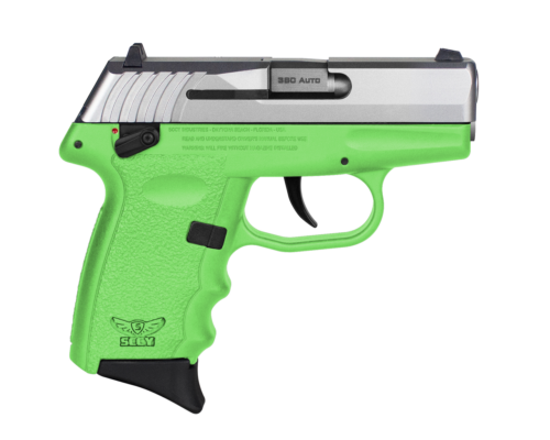 SCCY CPX-4 Lime Green Stainless .380 ACP pistol
